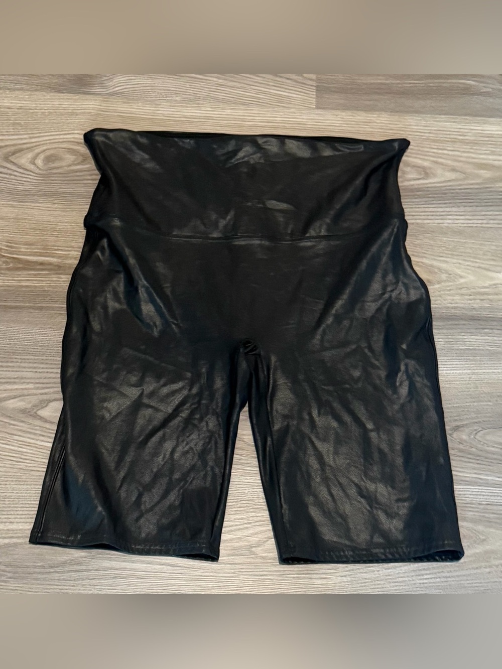 Spanx Black Bike Shorts Faux Leather Women’s Plus size 3X Pull On